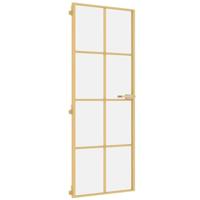 VidaXL Binnendeur smal 76x201,5 cm gehard glas en aluminium goudkleur - thumbnail