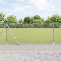 VidaXL Afrasteringspaal zilver 10 x 0,8 m (19 x 19 mm gaas) staal - thumbnail