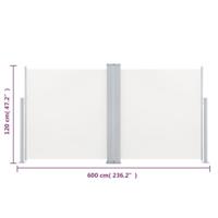 Windscherm uittrekbaar 120x600 cm crme - thumbnail