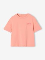 Effen Basics meisjesshirt met korte mouwen abrikoos - thumbnail