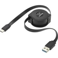 Renkforce RF-4352328 USB-kabel USB 3.2 Gen1 (USB 3.0 / USB 3.1 Gen1) USB-C stekker, USB-A stekker 0.80 m Zwart - thumbnail