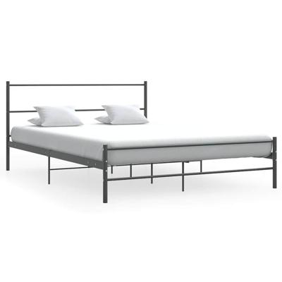 Bedframe metaal grijs 140x200 cm Bedframe metaal grijs 140x200 cm