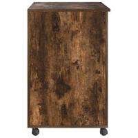 Bureau met Wielen Gerookt eiken 91 x 50 x 77 cm Bewerkt hout - thumbnail
