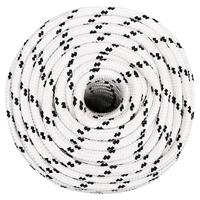 VidaXL Boottouw gevlochten 14 mmx100 m polyester wit - thumbnail