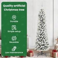 Kunstkerstboom met 300 LED Wit 210 cm PVC en Metaal en Plastic - thumbnail