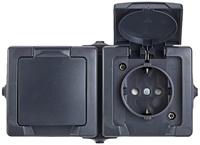 Kopp 137015003 Nautic Wandontactdoos met klapdeksel spatwaterdicht Antraciet 1 stuk(s) - thumbnail