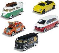 Majorette miniatuurvoertuigen Volkswagen 7,5 cm staal 5 delig - thumbnail