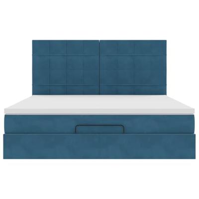 Ottoman bed met matrassen en LED's 160x200cm fluweel