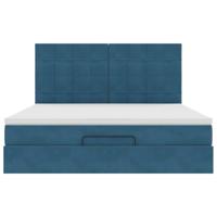 Ottoman bed met matrassen en LED's 160x200cm fluweel - thumbnail