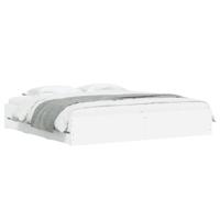 Bedframe met lades bewerkt hout wit 180x200 cm - thumbnail