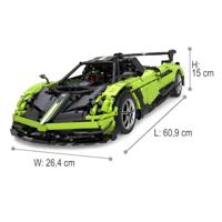 Pagani Huayra BC 1:8 bouwstenen/bouwset - Groen - thumbnail