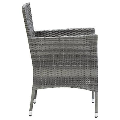 9-delige Tuinset met kussens poly rattan grijs - thumbnail