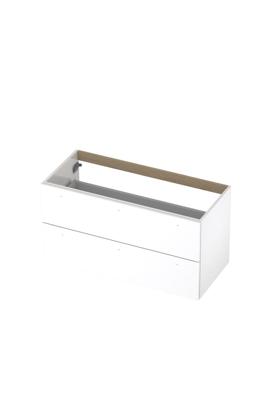 Onderkast INK 2 laden met grepen gelakt 100 cm x 45 cm x 52 cm Hoogglans wit 1101256