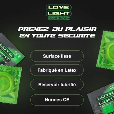 TechnoSex Love Light Lichtgevende Condooms 12 stuks