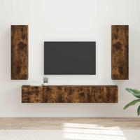 Tv-meubelset Wandgemonteerd 3 pcs Gerookt eiken Bewerkt hout - thumbnail