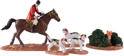 Fox hunt set of 5 kerstfiguur LEMAX - Lemax