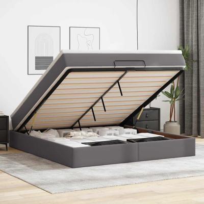 Ottoman bed met matras 160x200cm kunstleer grijs