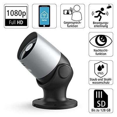 Hama Bewakingscamera Wifi Voor Buiten Zonder Hub Nachtzicht 1080p Zwart