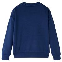 Kindertrui bloemenprint 140 marineblauw - thumbnail