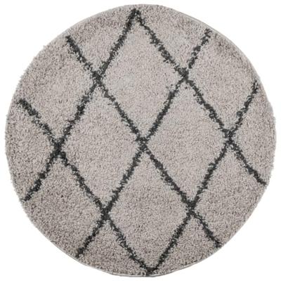 VidaXL Vloerkleed pamplona shaggy hoogpolig ø 160 cm beige antraciet - thumbnail