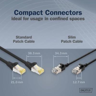 Digitus DK-1632-A-010S-BL RJ45 Netwerkkabel, patchkabel CAT 6A F/FTP 1 m Zwart Kleurcodering, Afgeschermd, Meerdradig, Met anti-kniktule 1 stuk(s)