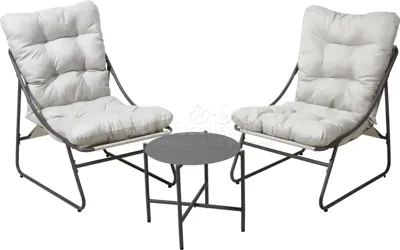 ProGarden Loungestoel Set 3-delig Grijs