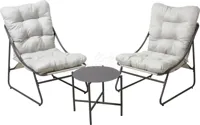 ProGarden Loungestoel Set 3-delig Grijs - thumbnail