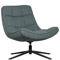 WOOOD Draaifauteuil 'Maudi' Geweven, kleur Blue Stone - thumbnail