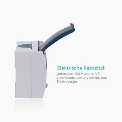 ABB 2CKA002084A0720 Geaard stopcontact IP44 Blauw-groen, Grijs-wit (RAL 7035)