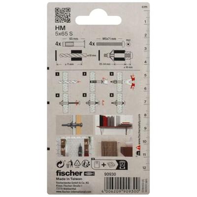 Fischer 090930 HM 5 x 65 S K NV Hollewandplug 65 mm 10 mm 1 set(s)