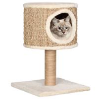 VidaXL Kattenmeubel met huis en krabpaal 52 cm zeegras - thumbnail