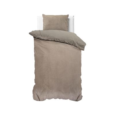 Sleeptime - Velvet Dekbedovertrek - Taupe - 140 x 220