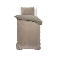 Sleeptime - Velvet Dekbedovertrek - Taupe - 140 x 220 - thumbnail