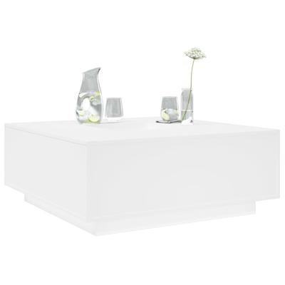 Salontafel 100x100x40 cm bewerkt hout wit - thumbnail