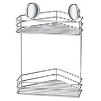 Smedbo Beslagsboden hoekdouchemand - 25x32x20cm - zelfklevend - RVS Gepolijst Edelstaal B1203 - thumbnail