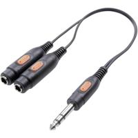 SpeaKa Professional SP-7869836 Jackplug Audio Y-adapter [1x Jackplug male 6,3 mm - 2x Jackplug female 6,3 mm] Zwart - thumbnail