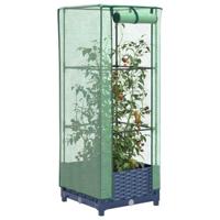 VidaXL Plantenbak verhoogd met kashoes 40x40x123 cm rattanlook - thumbnail