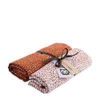 Briljant Baby Minimal Dots hydrofiel multidoek terra/wit - thumbnail