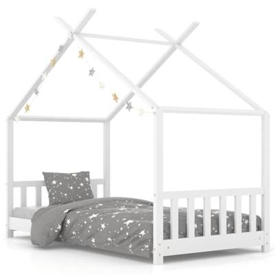 Kinderbedframe massief grenenhout wit 70x140 cm Kinderbedframe massief grenenhout wit 70x140 cm