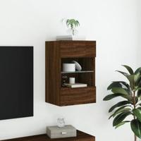 Tv-wandmeubel met LED-verlichting 40x30x60,5 cm bruineikenkleur - thumbnail