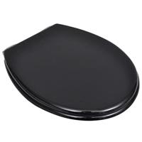 VidaXL Toiletbril soft-close simpel ontwerp mdf zwart - thumbnail