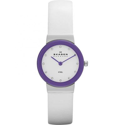 Horlogeband Skagen SKW2014 / SKW2015 / SKW2016 / SKW2017 Leder Wit 14mm