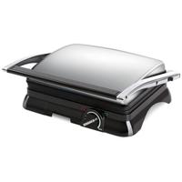 RVS Contactgrill 2000W - Tosti Ijzer met Cool Touch Handgreep - Zwart/Zilver - thumbnail