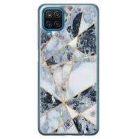 Samsung Galaxy A12 siliconen hoesje - Marmer blauw - thumbnail
