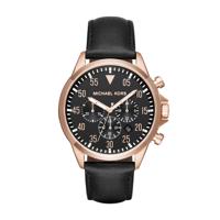 Horlogeband Michael Kors MK8535 Leder Zwart 22mm - thumbnail