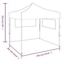 Vouwtent met 2 wanden 3x3 m creme - thumbnail