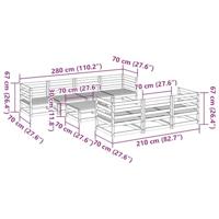 8-delige Loungeset massief grenenhout - thumbnail