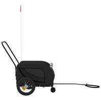 Hondenfietstrailer oxford stof en ijzer zwart - thumbnail