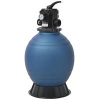 Zwembadzandfilter met 6-positie ventiel 460 mm blauw - thumbnail