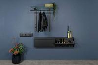 Schoenenkast Bobbie 1 lade zwart (4 paar schoenen) - thumbnail